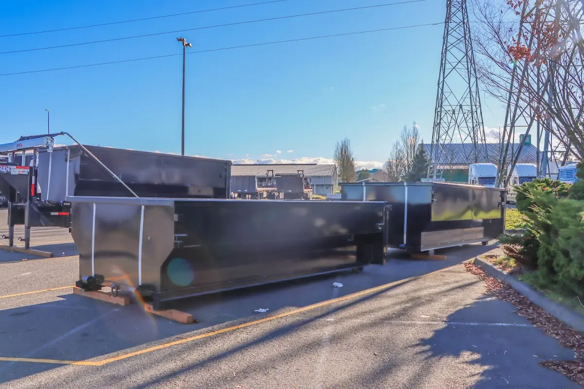 Roll-off dumpster ready for waste disposal at job site for Construction Dumpster Rental in East Whiteland